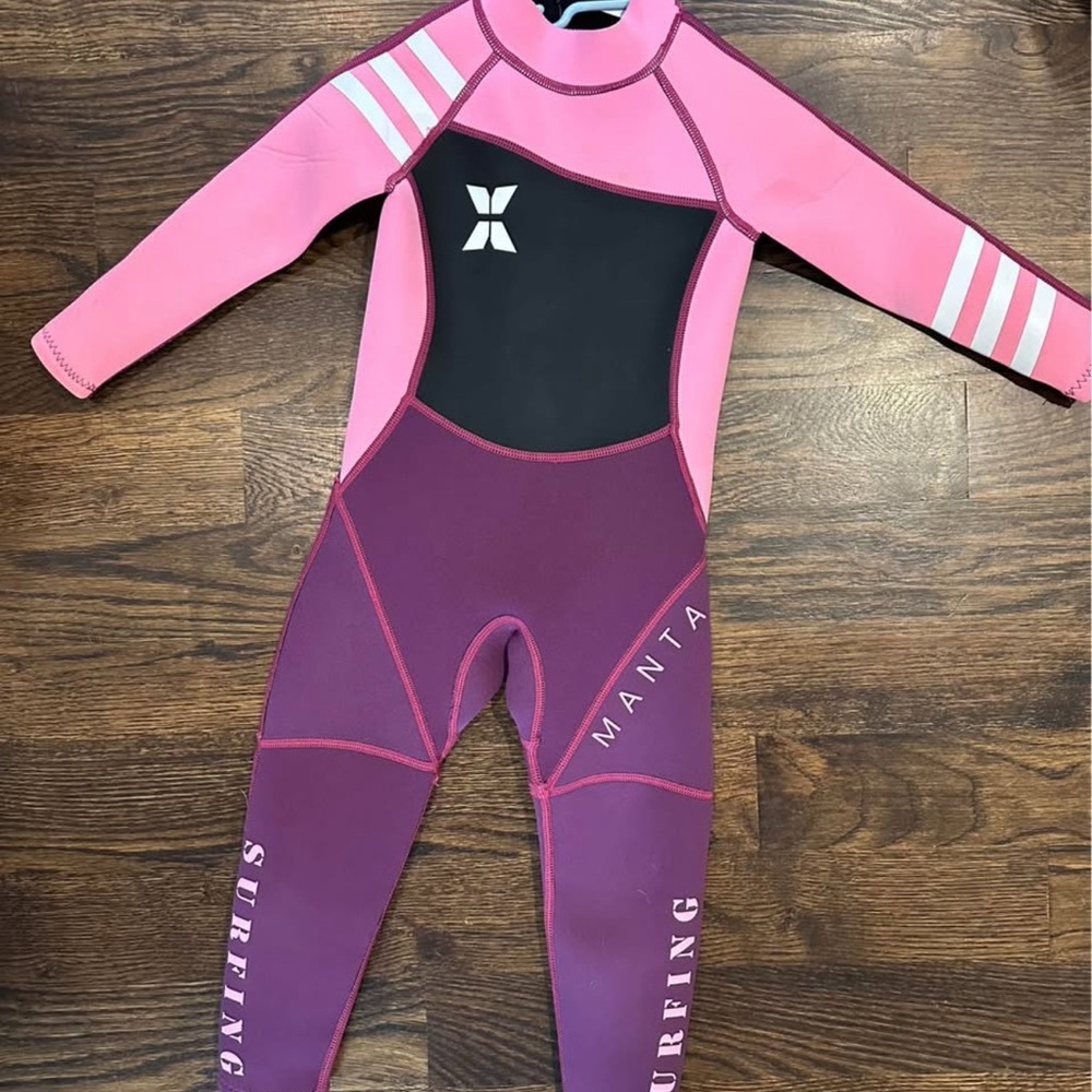 Kids Pink and Purple Neoprene Wetsuit 2.5mm